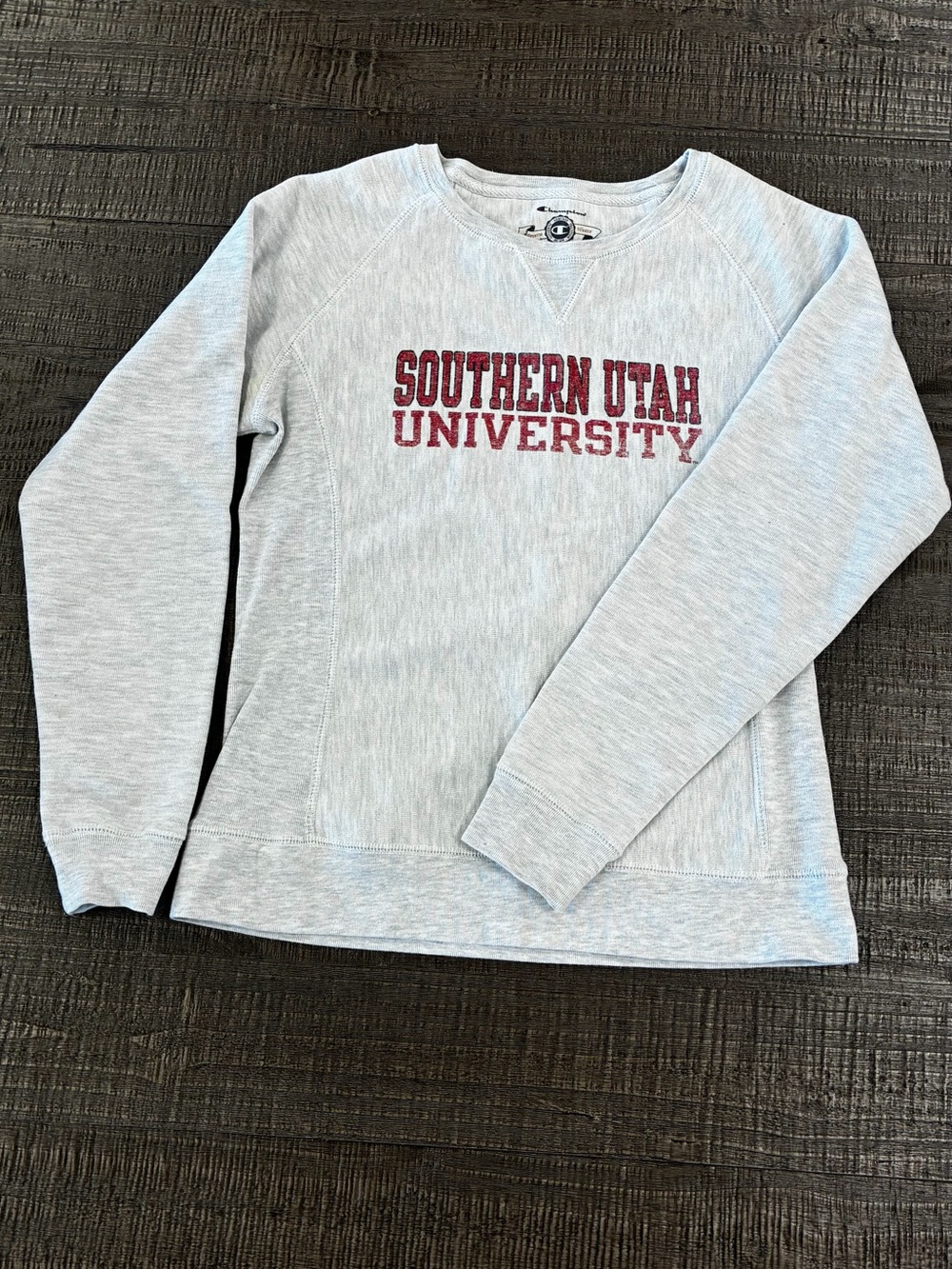 Women’s Southern Utah University Gray Graphic Crewneck Sweatshirt reverse weave
